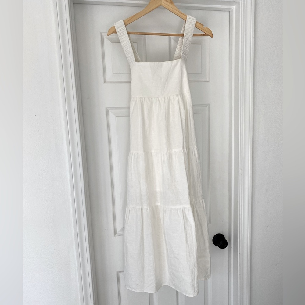 Crescent tiered midi dress